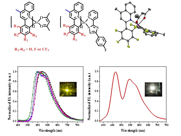 我校新材料工程技术研究中心有机光电课题组在高性能黄光黄绿光磷光铱(III)配合物的研究与应用取得最新进展.jpg